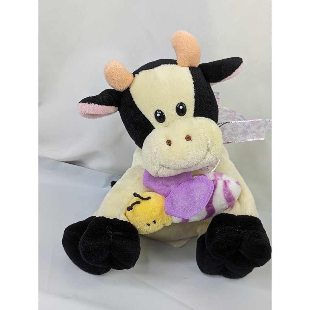 Walmart Cow Bull Plush 8 Inch Purple Bee Insect Black‎ Cream Stuffed Animal Toy